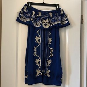 RED CARTER OFF-THE-SHOULDER DRESS